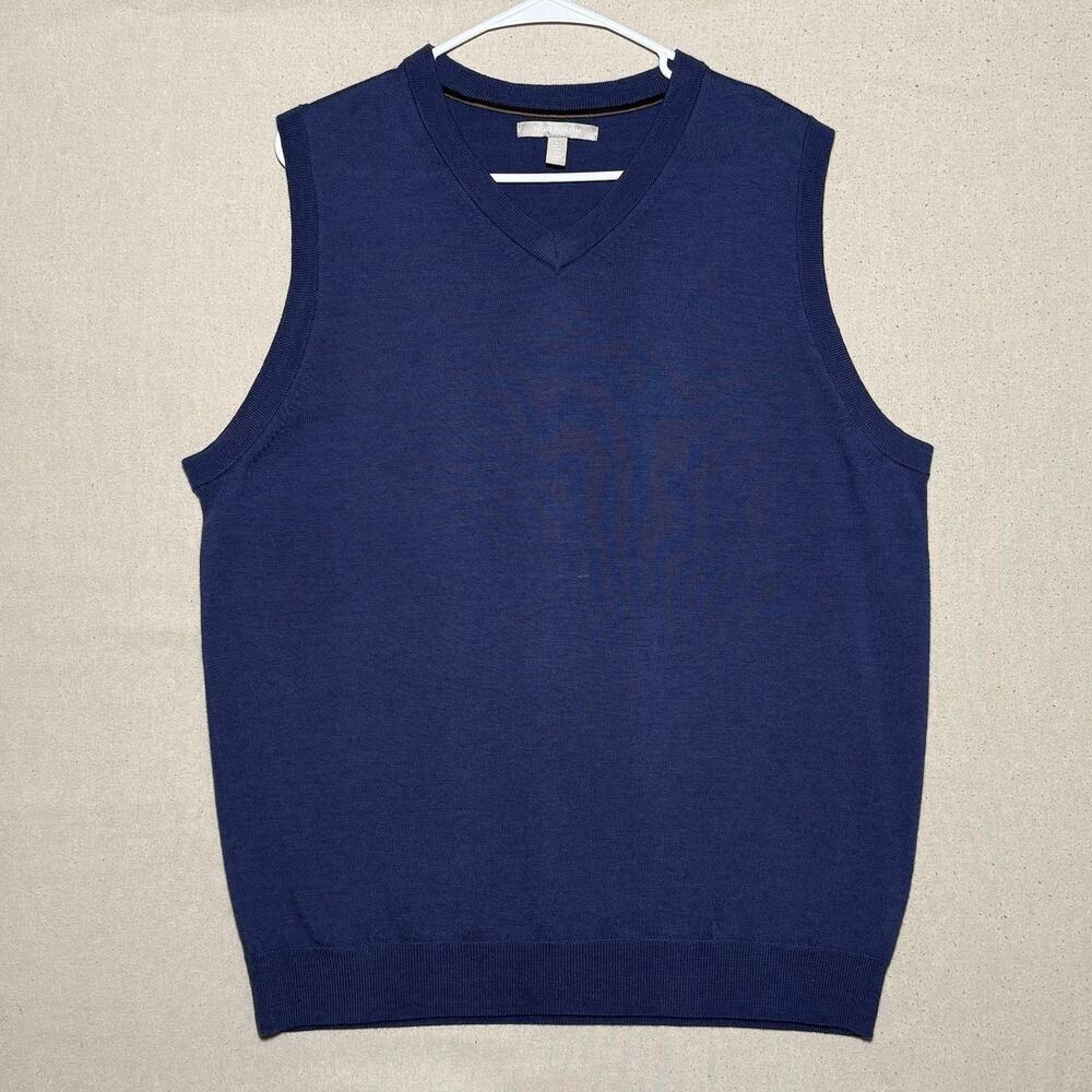 Nordstrom Mens Extra Fine Merino Wool Lightweight Pullover Sweater Vest Size L